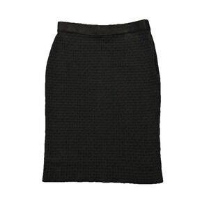 Givenchy Paris Black Jacquard Pencil Skirt Women's Size L Textured Designer